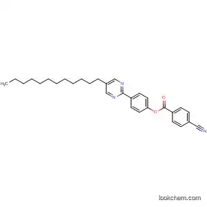 Molecular Structure of 139907-24-7 (Benzoic acid, 4-cyano-, 4-(5-dodecyl-2-pyrimidinyl)phenyl ester)