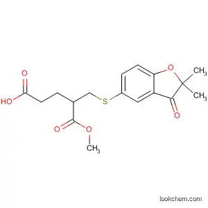 Molecular Structure of 139981-01-4 (Pentanedioic acid,
2-[[(2,3-dihydro-2,2-dimethyl-3-oxo-5-benzofuranyl)thio]methyl]-,
5-methyl ester)
