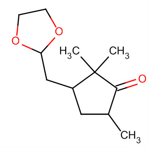 Molecular Structure of 139995-96-3 (Cyclopentanone, 3-(1,3-dioxolan-2-ylmethyl)-2,2,5-trimethyl-)