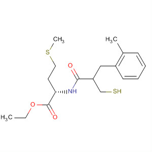 Molecular Structure of 140130-47-8 (L-Methionine, N-[2-(mercaptomethyl)-3-(2-methylphenyl)-1-oxopropyl]-,
ethyl ester, (S)-)