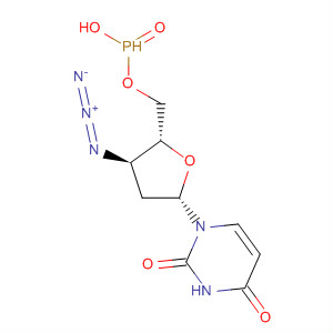 Molecular Structure of 140132-23-6 (Uridine, 3'-azido-2',3'-dideoxy-, 5'-(hydrogen phosphonate))