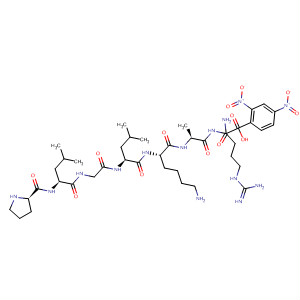 Molecular Structure of 140162-33-0 (D-Argininamide,
1-(2,4-dinitrophenyl)-L-prolyl-L-leucylglycyl-L-leucyl-L-lysyl-L-alanyl-)
