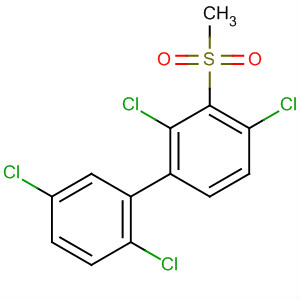 Molecular Structure of 140202-80-8 (1,1'-Biphenyl, 2,2',4,5'-tetrachloro-3-(methylsulfonyl)-)