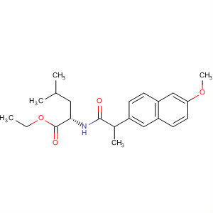Molecular Structure of 140225-99-6 (L-Leucine, N-[2-(6-methoxy-2-naphthalenyl)-1-oxopropyl]-, ethyl ester,
(S)-)