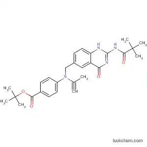 Molecular Structure of 140373-73-5 (Benzoic acid,
4-[[[2-[(2,2-dimethyl-1-oxopropyl)amino]-1,4-dihydro-4-oxo-6-quinazolin
yl]methyl]-2-propynylamino]-, 1,1-dimethylethyl ester)