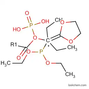 Molecular Structure of 140373-84-8 (Phosphonic acid, [(diethoxyphosphinyl)-1,3-dioxolan-2-ylidenemethyl]-,
diethyl ester)