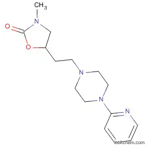 Molecular Structure of 140478-50-8 (2-Oxazolidinone, 3-methyl-5-[2-[4-(2-pyridinyl)-1-piperazinyl]ethyl]-)