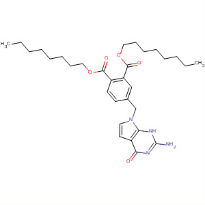 Molecular Structure of 140659-69-4 (1,2-Benzenedicarboxylic acid,
4-[(2-amino-1,4-dihydro-4-oxo-7H-pyrrolo[2,3-d]pyrimidin-7-yl)methyl]-,
dioctyl ester)