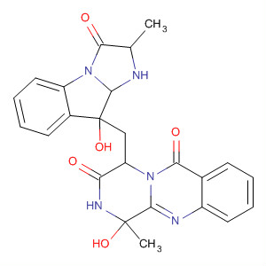Molecular Structure of 140715-88-4 (2H-Pyrazino[2,1-b]quinazoline-3,6(1H,4H)-dione,
1-hydroxy-1-methyl-4-[(2,3,9,9a-tetrahydro-9-hydroxy-2-methyl-3-oxo-1
H-imidazo[1,2-a]indol-9-yl)methyl]-)