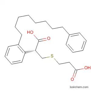 Molecular Structure of 141196-70-5 (Benzenepropanoic acid, b-[(2-carboxyethyl)thio]-2-(8-phenyloctyl)-, (R)-)