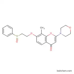 Molecular Structure of 141308-55-6 (4H-1-Benzopyran-4-one,
8-methyl-2-(4-morpholinyl)-7-[2-(phenylsulfinyl)ethoxy]-)