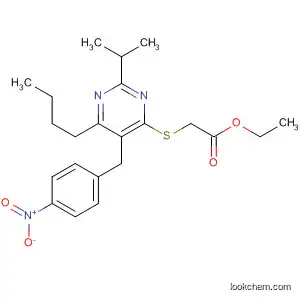 Acetic acid,
[[6-butyl-2-(1-methylethyl)-5-[(4-nitrophenyl)methyl]-4-pyrimidinyl]thio]-,
ethyl ester