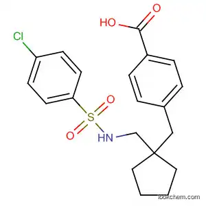 Molecular Structure of 141335-15-1 (Benzoic acid,
4-[[1-[[[(4-chlorophenyl)sulfonyl]amino]methyl]cyclopentyl]methyl]-)