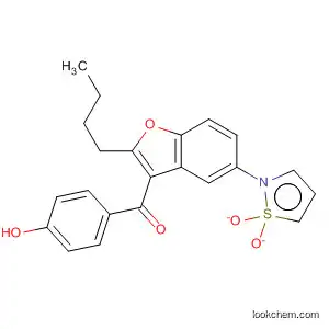 Molecular Structure of 141645-54-7 (Methanone,
[2-butyl-5-(1,1-dioxido-2-isothiazolidinyl)-3-benzofuranyl](4-hydroxyphen
yl)-)