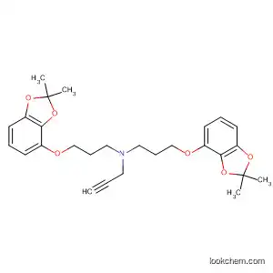 Molecular Structure of 143147-51-7 (2-Propyn-1-amine,
N,N-bis[3-[(2,2-dimethyl-1,3-benzodioxol-4-yl)oxy]propyl]-)