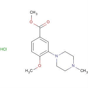 Molecular Structure of 148524-12-3 (Benzoic acid, 4-methoxy-3-(4-methyl-1-piperazinyl)-, methyl ester,
monohydrochloride)