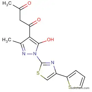 Molecular Structure of 151504-51-7 (1,3-Butanedione,
1-[5-hydroxy-3-methyl-1-[4-(2-thienyl)-2-thiazolyl]-1H-pyrazol-4-yl]-)