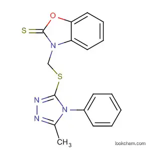 Molecular Structure of 155883-01-5 (2(3H)-Benzoxazolethione,
3-[[(5-methyl-4-phenyl-4H-1,2,4-triazol-3-yl)thio]methyl]-)