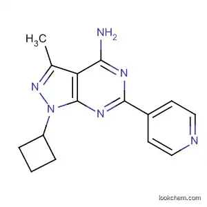 Molecular Structure of 158001-33-3 (1H-Pyrazolo[3,4-d]pyrimidin-4-amine,
1-cyclobutyl-3-methyl-6-(4-pyridinyl)-)