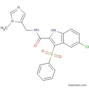 Molecular Structure of 158561-38-7 (1H-Indole-2-carboxamide,
5-chloro-N-[(1-methyl-1H-imidazol-5-yl)methyl]-3-(phenylsulfonyl)-)