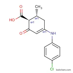 Molecular Structure of 170122-64-2 (3-Cyclohexene-1-carboxylic acid,
4-[(4-chlorophenyl)amino]-6-methyl-2-oxo-, trans-)