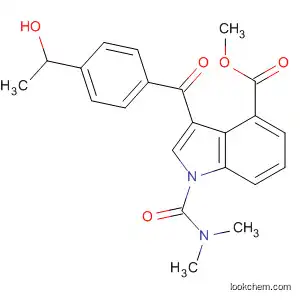 Molecular Structure of 170499-89-5 (1H-Indole-4-carboxylic acid,
1-[(dimethylamino)carbonyl]-3-[4-(1-hydroxyethyl)benzoyl]-, methyl ester)