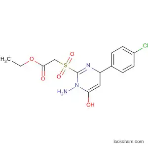 Molecular Structure of 175404-28-1 (Acetic acid,
[[1-amino-4-(4-chlorophenyl)-1,4-dihydro-6-hydroxy-2-pyrimidinyl]sulfon
yl]-, ethyl ester)