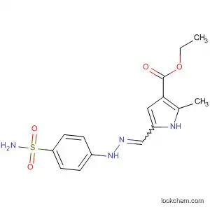 Molecular Structure of 177363-72-3 (1H-Pyrrole-3-carboxylic acid,
5-[[[4-(aminosulfonyl)phenyl]hydrazono]methyl]-2-methyl-, ethyl ester)
