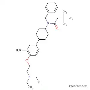 Molecular Structure of 178365-76-9 (Butanamide,
N-[4-[4-[2-(diethylamino)ethoxy]-3-methylphenyl]cyclohexyl]-3,3-dimethyl
-N-(phenylmethyl)-, trans-)