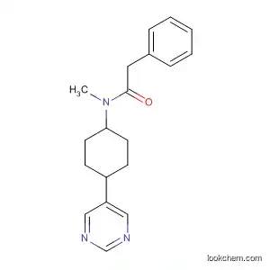 Molecular Structure of 178540-63-1 (Benzeneacetamide, N-methyl-N-[4-(5-pyrimidinyl)cyclohexyl]-, trans-)