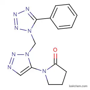 Molecular Structure of 178904-82-0 (2-Pyrrolidinone,
1-[1-[(5-phenyl-1H-tetrazol-1-yl)methyl]-1H-1,2,3-triazol-5-yl]-)