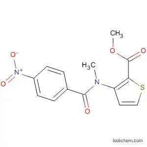 Molecular Structure of 183496-30-2 (2-Thiophenecarboxylic acid, 3-[methyl(4-nitrobenzoyl)amino]-, methyl
ester)