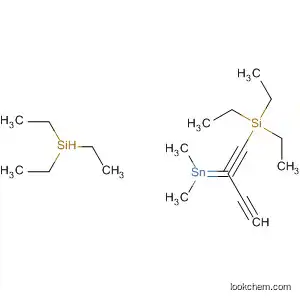 Molecular Structure of 70760-35-9 (Silane, [(dimethylstannylene)di-2,1-ethynediyl]bis[triethyl-)