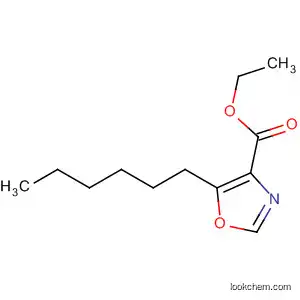Molecular Structure of 73252-25-2 (4-Oxazolecarboxylic acid, 5-hexyl-, ethyl ester)