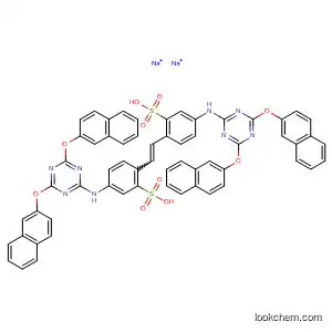 Molecular Structure of 81965-57-3 (Benzenesulfonic acid,
2,2'-(1,2-ethenediyl)bis[5-[[4,6-bis(2-naphthalenyloxy)-1,3,5-triazin-2-yl]
amino]-, disodium salt)
