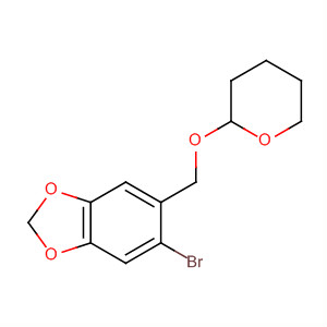 Molecular Structure of 100713-33-5 (1,3-Benzodioxole, 5-bromo-6-[[(tetrahydro-2H-pyran-2-yl)oxy]methyl]-)