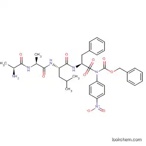Molecular Structure of 97986-01-1 (L-Phenylalaninamide,
N-[(phenylmethoxy)carbonyl]-L-alanyl-L-alanyl-L-leucyl-N-(4-nitrophenyl)-)
