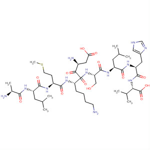 Molecular Structure of 156250-95-2 (L-Valine,
L-alanyl-L-leucyl-L-methionyl-L-a-aspartyl-L-lysyl-L-seryl-L-leucyl-L-histidyl-)