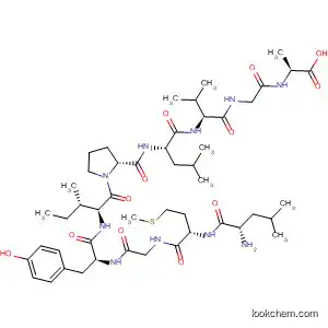 Molecular Structure of 172784-70-2 (L-Alanine,
L-leucyl-L-methionylglycyl-L-tyrosyl-L-isoleucyl-L-prolyl-L-leucyl-L-valylglycyl
-)