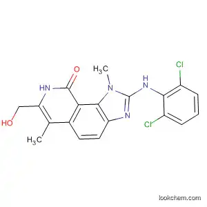 Molecular Structure of 333455-65-5 (9H-Imidazo[4,5-h]isoquinolin-9-one,
2-[(2,6-dichlorophenyl)amino]-1,8-dihydro-7-(hydroxymethyl)-1,6-dimeth
yl-)