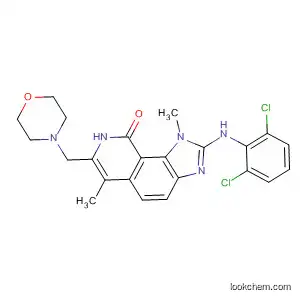 Molecular Structure of 333455-68-8 (9H-Imidazo[4,5-h]isoquinolin-9-one,
2-[(2,6-dichlorophenyl)amino]-1,8-dihydro-1,6-dimethyl-7-(4-morpholinyl
methyl)-)
