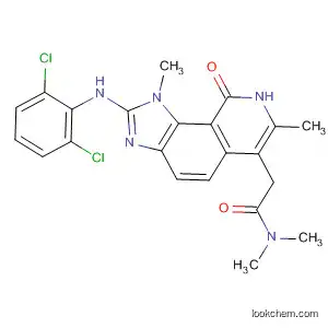 Molecular Structure of 333455-70-2 (1H-Imidazo[4,5-h]isoquinoline-6-acetamide,
2-[(2,6-dichlorophenyl)amino]-8,9-dihydro-N,N,1,7-tetramethyl-9-oxo-)