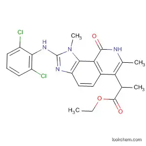 Molecular Structure of 333455-79-1 (1H-Imidazo[4,5-h]isoquinoline-6-propanoic acid,
2-[(2,6-dichlorophenyl)amino]-8,9-dihydro-1,7-dimethyl-9-oxo-, ethyl
ester)