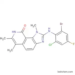 Molecular Structure of 333455-98-4 (9H-Imidazo[4,5-h]isoquinolin-9-one,
2-[(2-bromo-6-chloro-4-fluorophenyl)amino]-1,8-dihydro-1,6,7-trimethyl-)