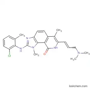 Molecular Structure of 333456-34-1 (9H-Imidazo[4,5-h]isoquinolin-9-one,
2-[(2-chloro-6-methylphenyl)amino]-7-[3-(dimethylamino)-1-propenyl]-1,
8-dihydro-1,6-dimethyl-)
