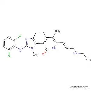 Molecular Structure of 333457-44-6 (9H-Imidazo[4,5-h]isoquinolin-9-one,
2-[(2,6-dichlorophenyl)amino]-7-[3-(ethylamino)-1-propenyl]-1,8-dihydro
-1,6-dimethyl-)