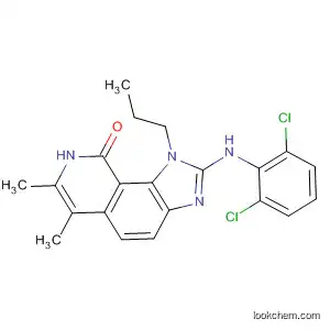 Molecular Structure of 333457-76-4 (9H-Imidazo[4,5-h]isoquinolin-9-one,
2-[(2,6-dichlorophenyl)amino]-1,8-dihydro-6,7-dimethyl-1-propyl-)