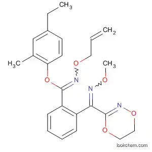 Molecular Structure of 388613-67-0 (Ethanone,
1-[4-[[2-[(5,6-dihydro-1,4,2-dioxazin-3-yl)(methoxyimino)methyl]phenyl]
methoxy]-3-methylphenyl]-, O-2-propenyloxime)