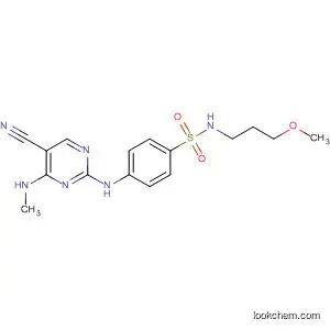 Molecular Structure of 389604-64-2 (Benzenesulfonamide,
4-[[5-cyano-4-(methylamino)-2-pyrimidinyl]amino]-N-(3-methoxypropyl)-)
