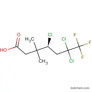 Molecular Structure of 391250-23-0 (Heptanoic acid, 4,6,6-trichloro-7,7,7-trifluoro-3,3-dimethyl-, (4S)-)